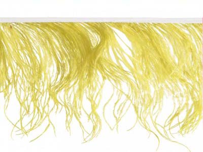 Ostrich feather fringe - YELLOW